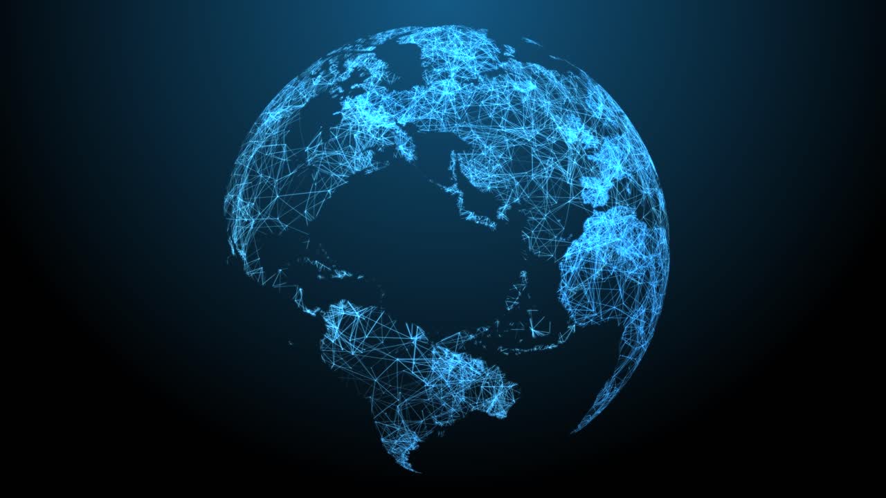 Abstract white plexus network in worldmap