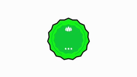 100 por ciento de insignia de naturaleza biológica orgánica icono de sello verde en estilo plano sobre fondo blanco. gráfico de movimiento.