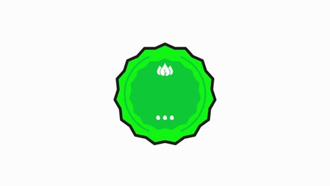 100 percent bio organic nature badge green stamp icon in flat style on white background. motion graphic.