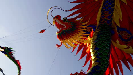 colorful dragon kites soaring in the sky