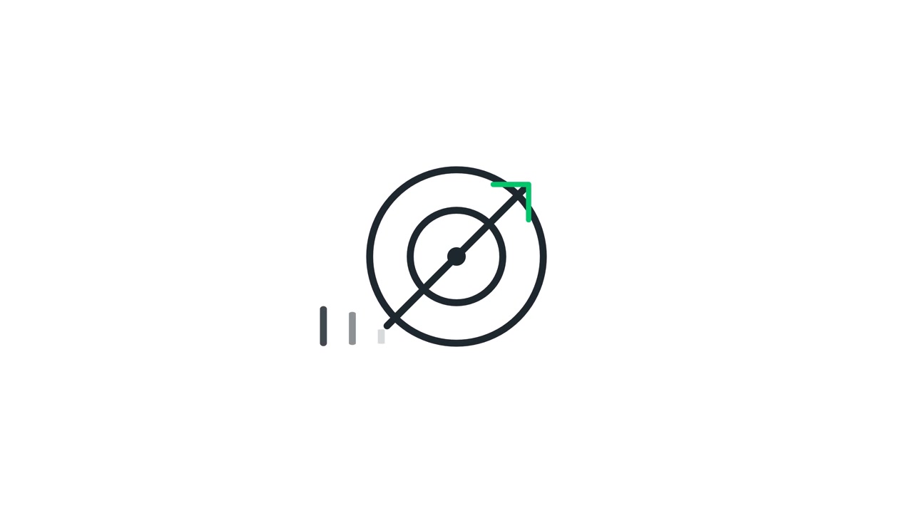 Minimalist Animated Target Icon with Growing Arrow