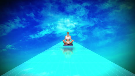 mujer meditando en postura de yoga