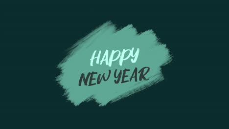 texto de feliz año nuevo con pincel de trazo verde en gradiente negro