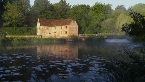 sturminster newton mill, dorset, england, early morning on the river stour