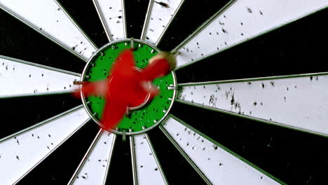 Dart-hitting-dart-board