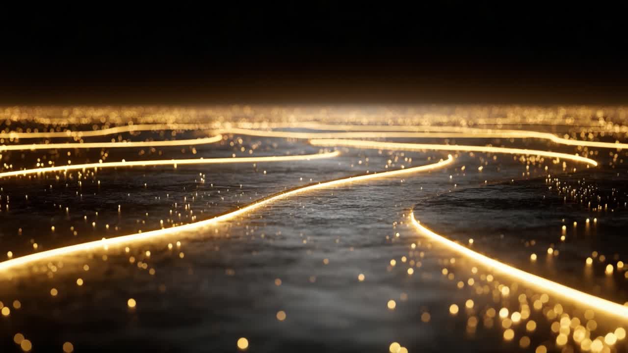 A Captivating Journey Through a Twinkling Landscape: The Ethereal Dance of Light on a Shimmering Surface Invites Wonder and Imagination