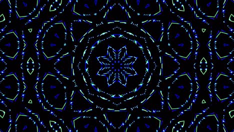 onda de luz puntos abstractos conjunto de color azul caleidoscopio fondo negro