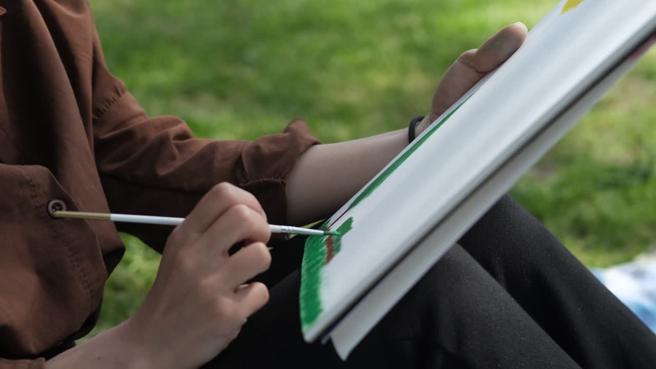 pintado con pincel de cerca