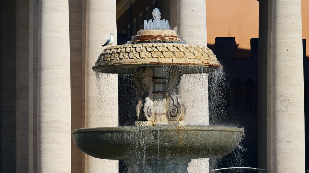 Water fountain of St. Peter's Square, Vatican City, Rome, Italy