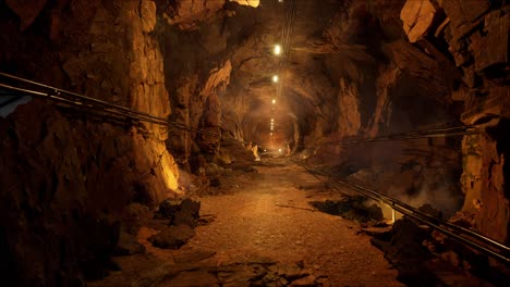 explorando un túnel oscuro de la cueva