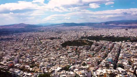 lycabettos the highest hill in athens view from birds eye view filmed by drone