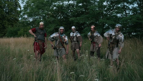 roman soldiers in reenactment