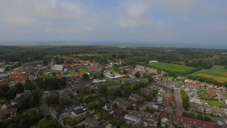 The-small-touristic-town-Renesse-in-the-Netherlands-during-a-light-overcast-day-in-summer