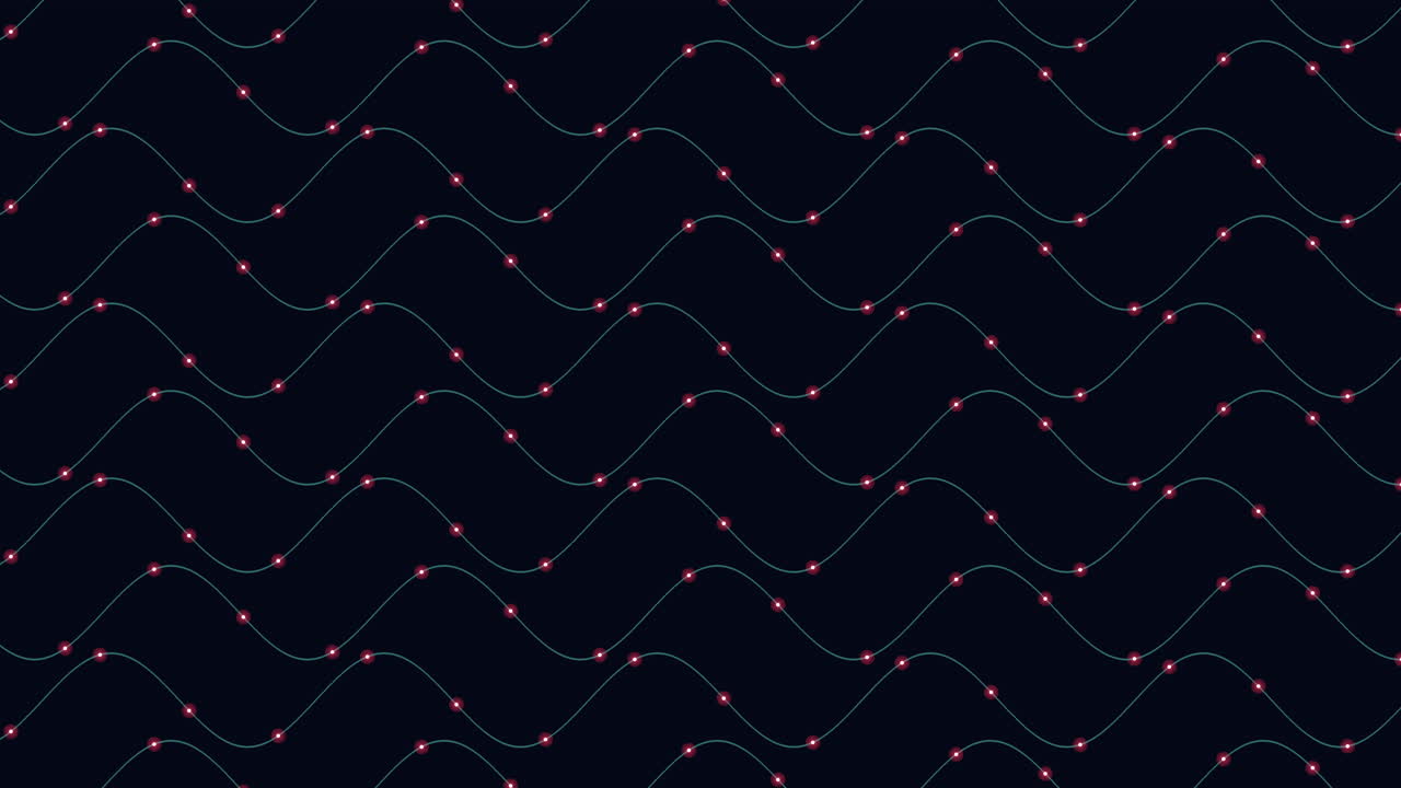 Waves pattern with neon dots on black gradient 5