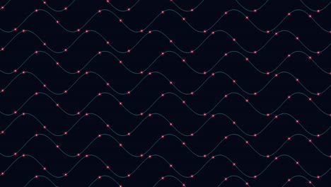 waves pattern with neon dots on black gradient 5