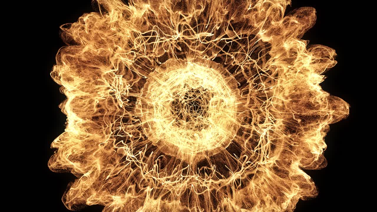 Abstract Fiery Energy Sphere Expanding and Dissipating