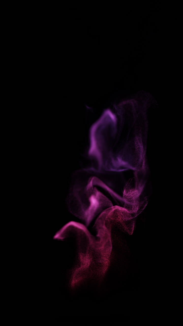 Astratto vibrante con vortici di particelle rosa e viola