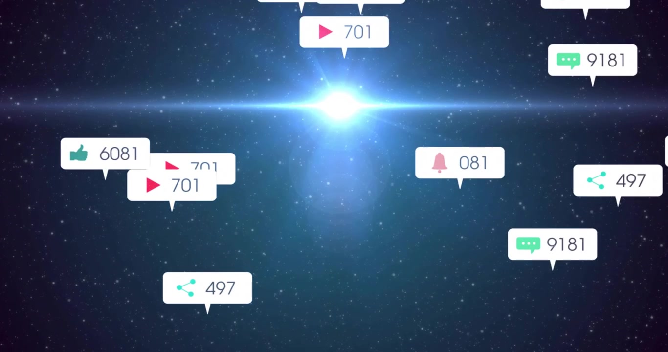 Starting starfield, alert bubbles flowing, counts rising, passing flare, forming engagement flow