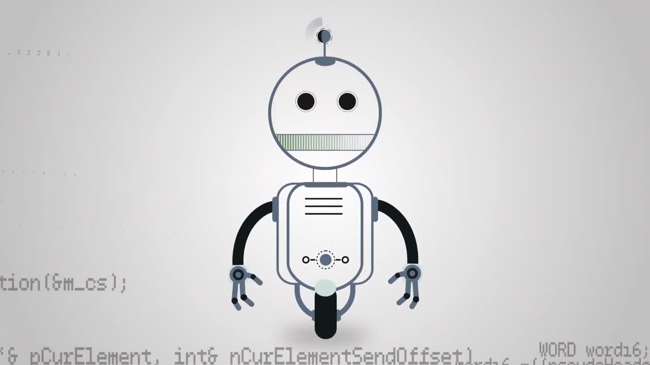 Animation of ai chatbot and data processing