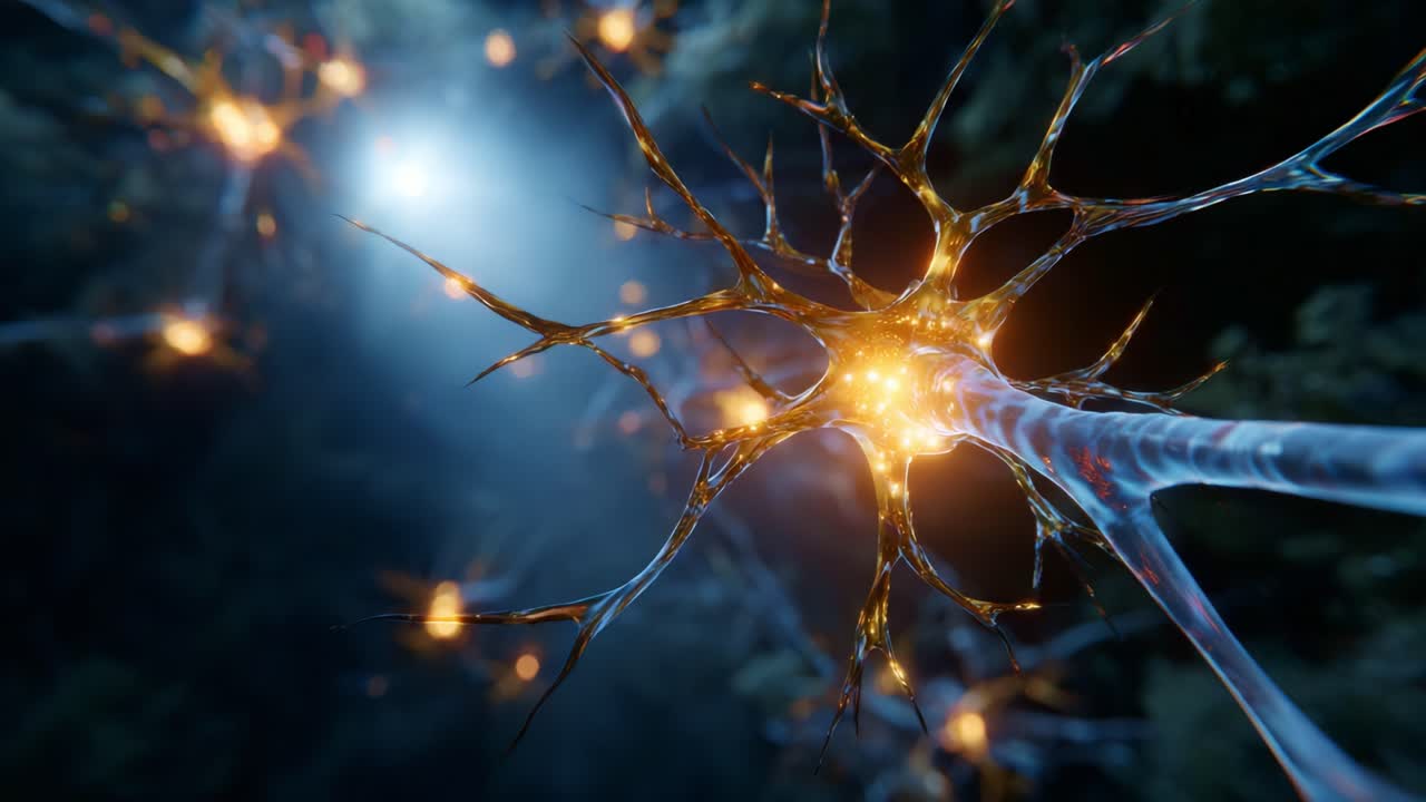 Intricate Visuals of Neural Connections Emphasizing the Dynamic Nature of Neurons and Their Interactions in a Stunningly Detailed Biological Environment