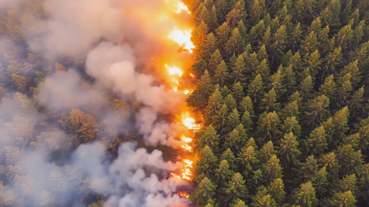 Incendio boschivo che divora gli alberi