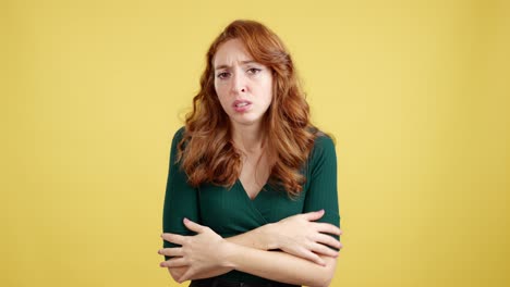 woman feeling cold and shivering