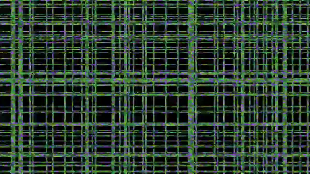 Abstract Digital Grid Pattern with Glitch Effect