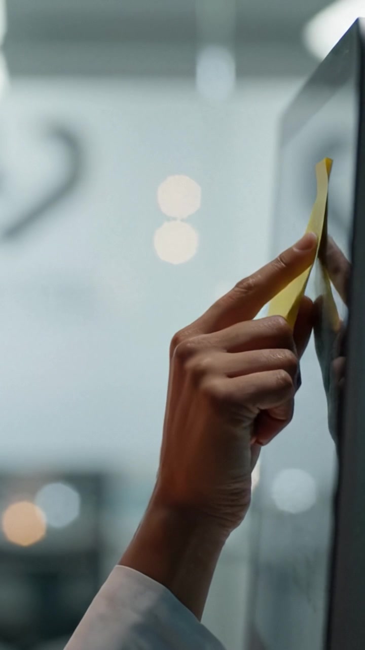 Close-up of a Focused Individual Engaged with Their Reflection in a Screen, Capturing Intense Concentration and Personal Insight in a Modern Workspace Setting