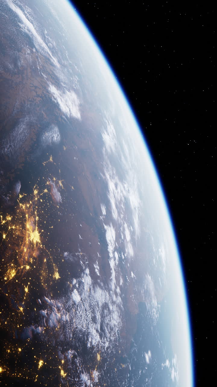 la tierra por la noche desde el espacio