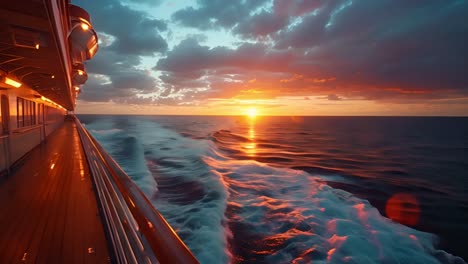 stunning sunset view from a cruise ship deck