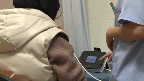 medical examination of an elderly patient