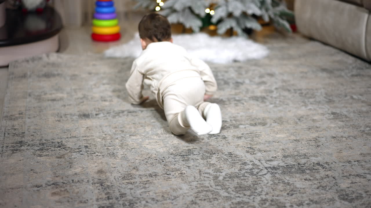 Baby Crawling at Christmas