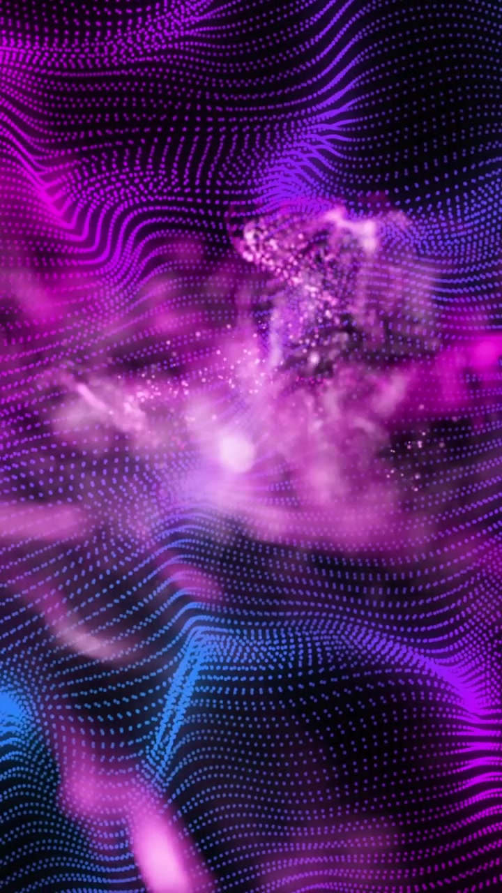 Animazione di forme e linee viola su sfondo nero