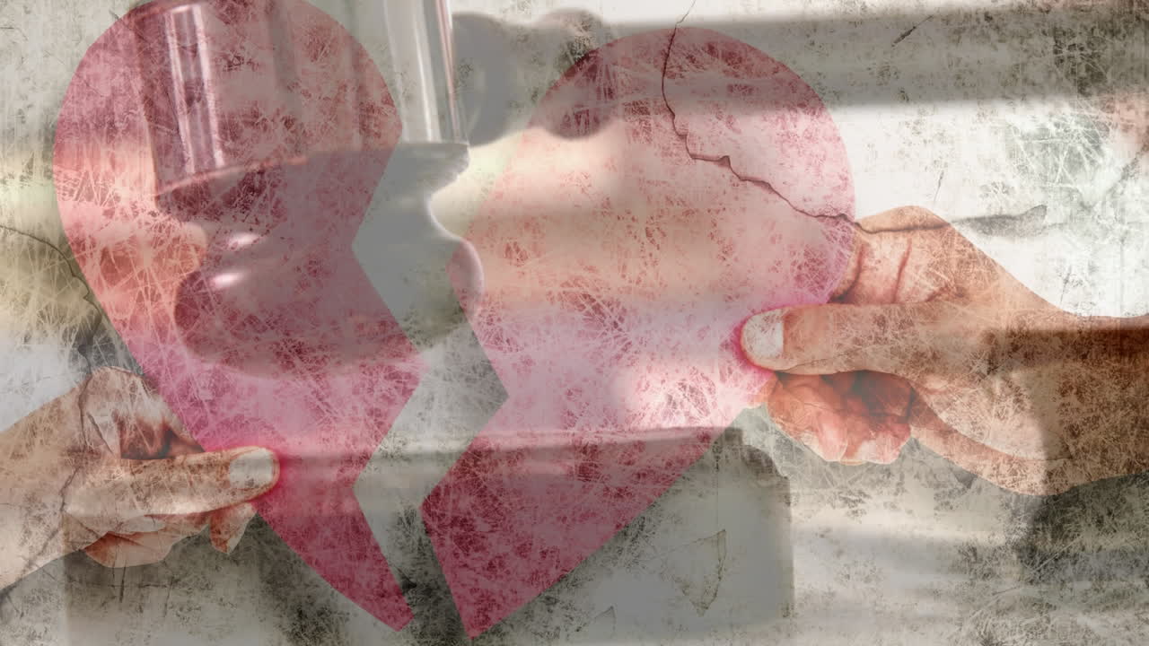 이혼을 보여주는 개념적 디지털 애니메이션 4k