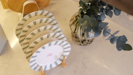 kitchenware and plants on counter