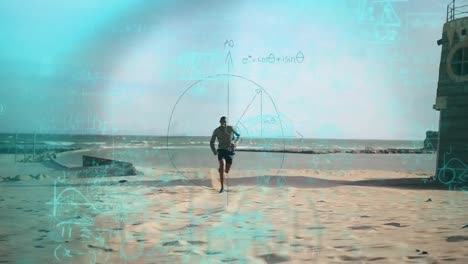 Animation-of-man-running-over-animated-background-with-mathematical-equations