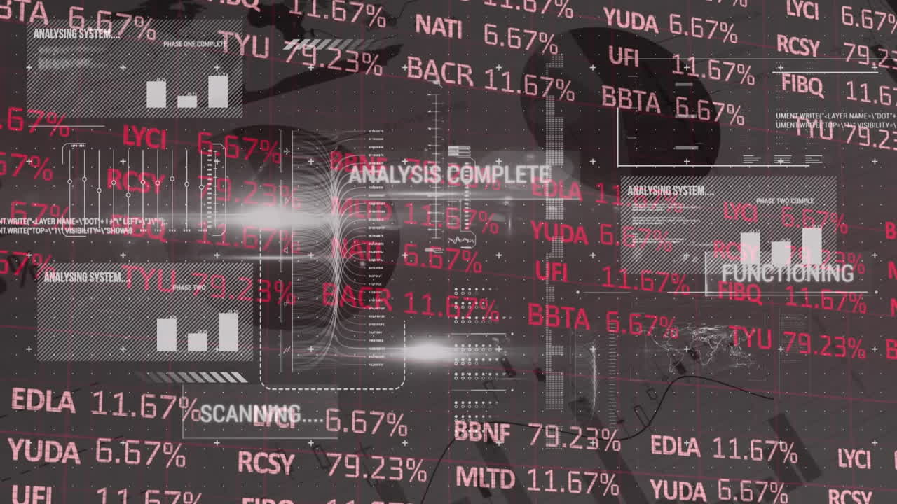 Animation of statistics and financial data processing
