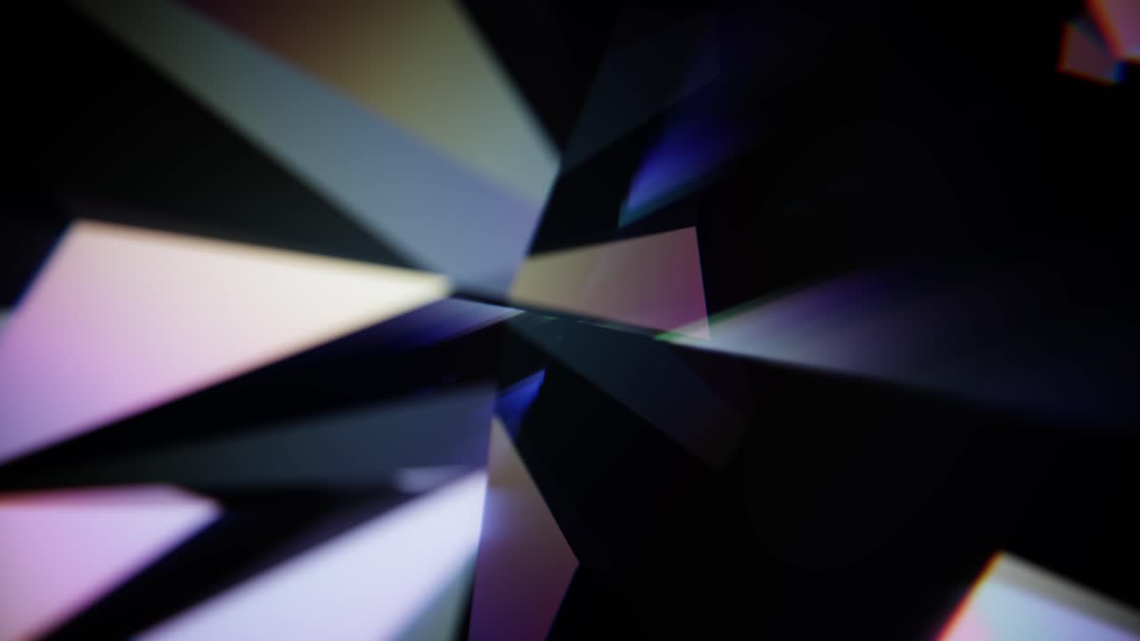 Abstract Geometric Facets Rotating with Light Reflections