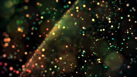 las partículas multicolores en el líquido flotan y brillan. fondo de advección 4k 3d con partículas brillantes, profundidad de campo y bokeh aisladas en negro. luma mate para cortar las partículas. 2