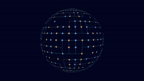 esfera 3d construida a partir de una red de puntos en un patrón de cuadrícula