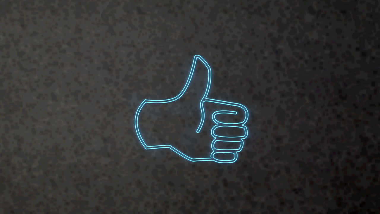 animación de un icono de neón sobre un fondo texturizado