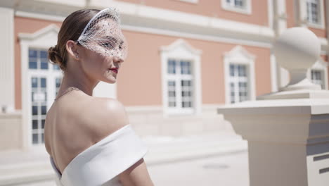 bride posing outdoors