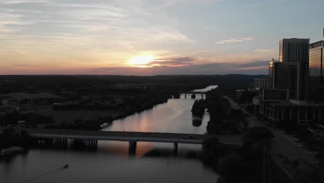 sunset over austin, texas