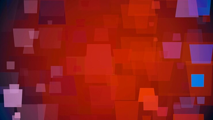 Moving squares on red color