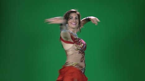 bailarina del vientre parte a con pantalla verde