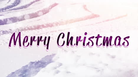 Animation-of-merry-christmas-text-over-snow-falling-in-christmas-winter-scenery-background