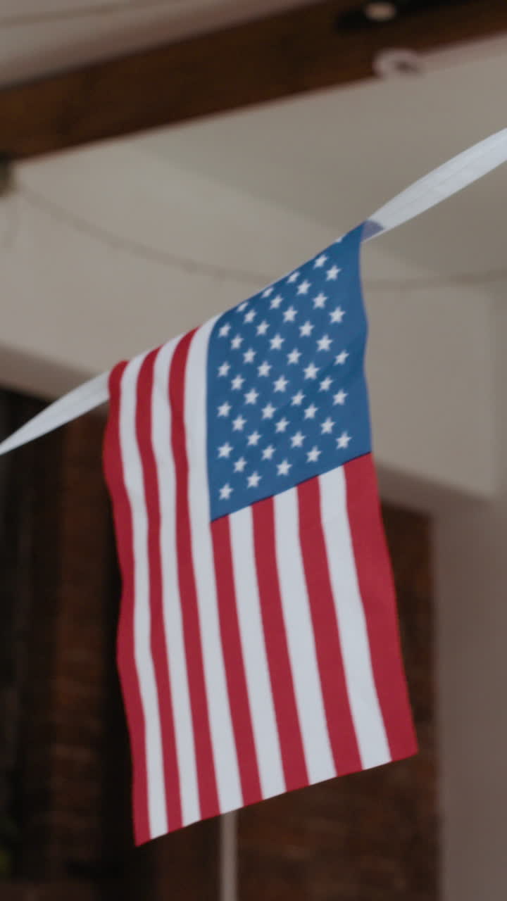String of American Flags
