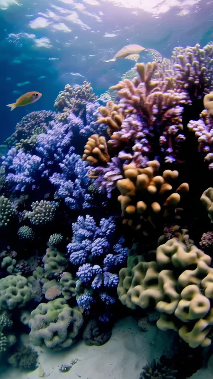 La barriera corallina sottomarina con la tartaruga marina