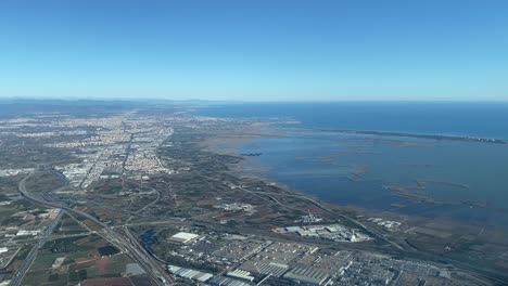 La-Albufera,-marshes,-in-Valencia,-aerial-view-with-daylight