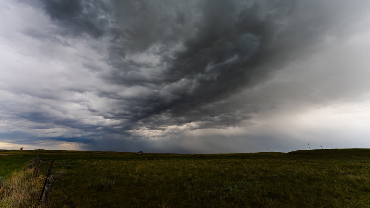 Moody storm clouds drifting overhead time lapse